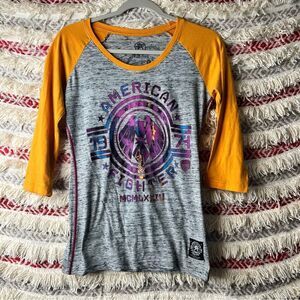 American Fighter For Buckle 3/4 Sleeve Shirt Size S
